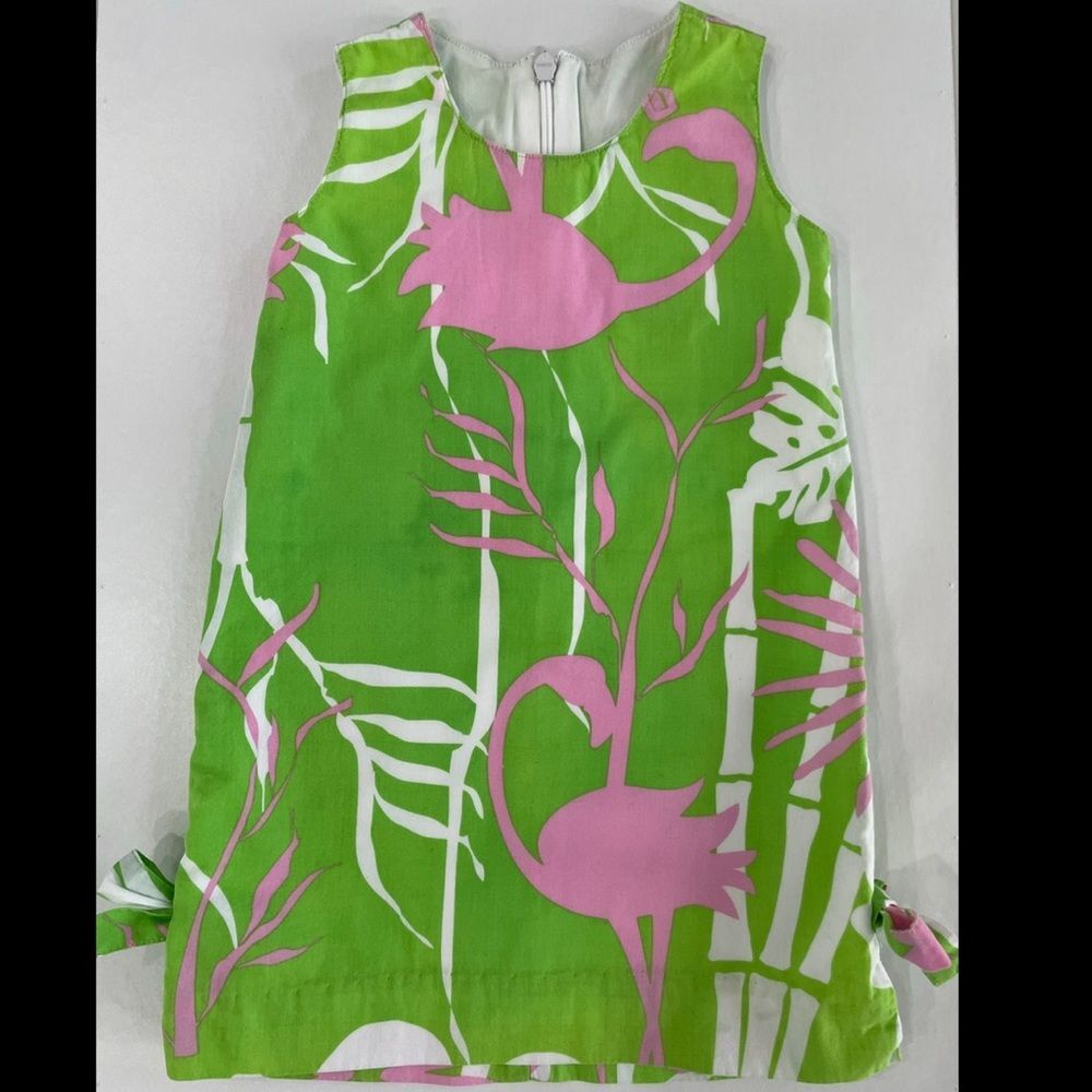 Corky's kids Dress Green With Pink Flamingo Size 12Months